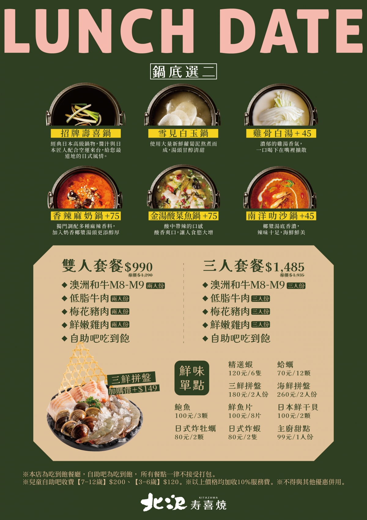 北澤壽喜燒｜大里店 平日午餐套餐